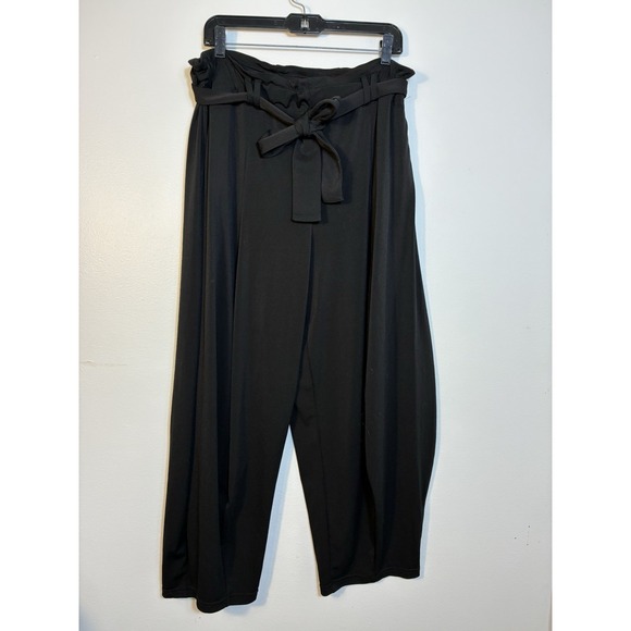 Anthropologie Frederica Harlem Belted Pants Sz Large Black Boho Goth - Picture 4 of 12